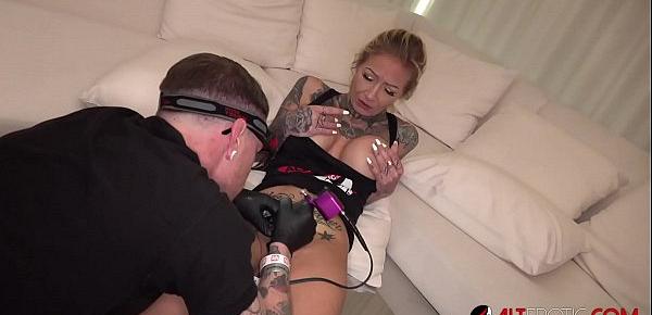  Amanda Doll gets a Pussy Tattoo and Ass Fucked While Being Tattooed